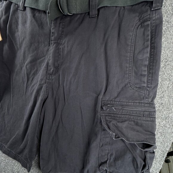 NWT Lee Dungaree Cargo Shorts Navy Blue Belted Pockets Size 38 Cotton Adult Men - Picture 3 of 16